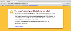 Google Chrome SSL Error