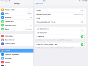iOS 10 General Settings Keyboard Hardware Keyboard Auto-Correction